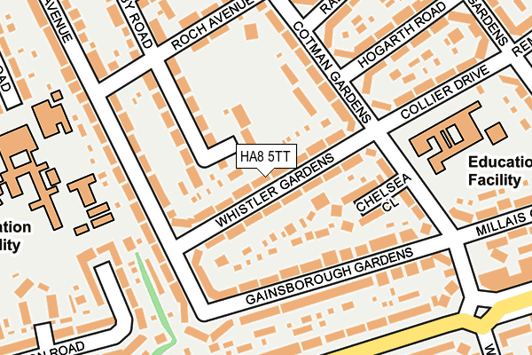 HA8 5TT map - OS OpenMap – Local (Ordnance Survey)