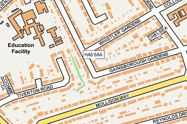 HA8 6AA map - OS OpenMap – Local (Ordnance Survey)