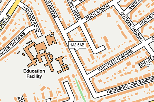 HA8 6AB map - OS OpenMap – Local (Ordnance Survey)