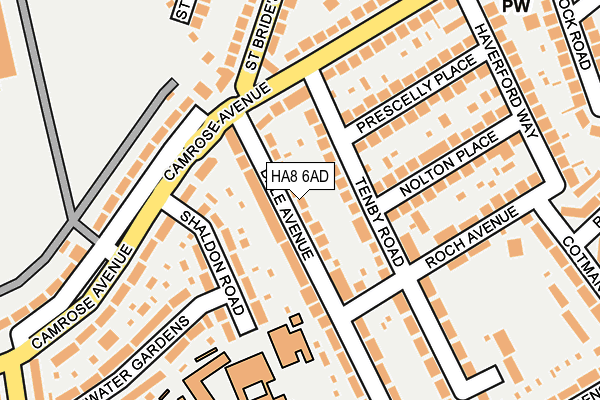 HA8 6AD map - OS OpenMap – Local (Ordnance Survey)