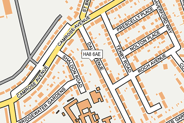 HA8 6AE map - OS OpenMap – Local (Ordnance Survey)