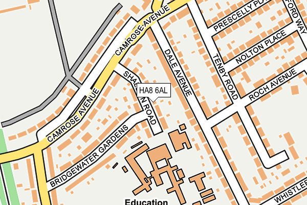 HA8 6AL map - OS OpenMap – Local (Ordnance Survey)