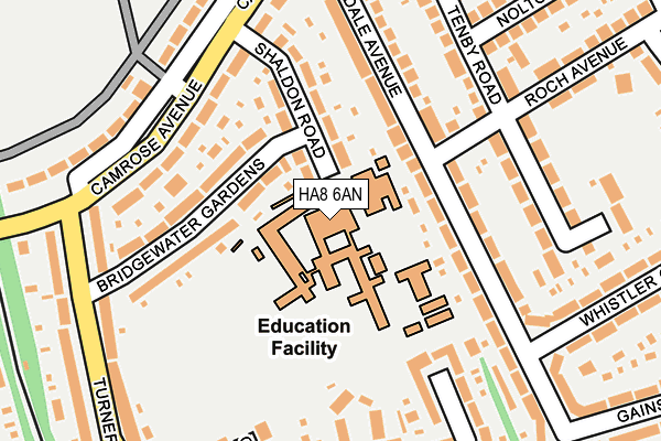 HA8 6AN map - OS OpenMap – Local (Ordnance Survey)