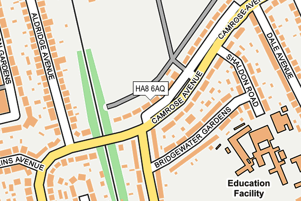 HA8 6AQ map - OS OpenMap – Local (Ordnance Survey)