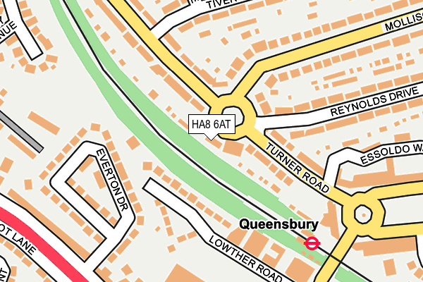 HA8 6AT map - OS OpenMap – Local (Ordnance Survey)