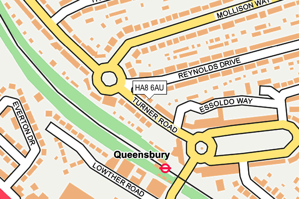 HA8 6AU map - OS OpenMap – Local (Ordnance Survey)