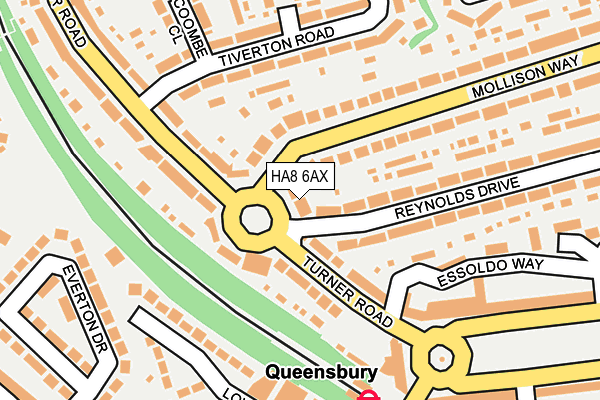 HA8 6AX map - OS OpenMap – Local (Ordnance Survey)