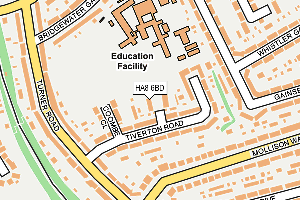 HA8 6BD map - OS OpenMap – Local (Ordnance Survey)