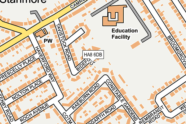 HA8 6DB map - OS OpenMap – Local (Ordnance Survey)