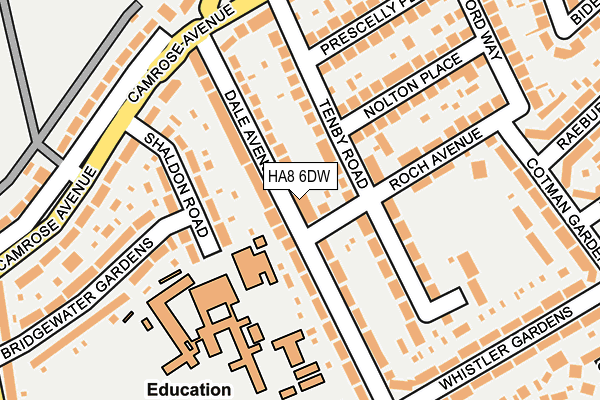 HA8 6DW map - OS OpenMap – Local (Ordnance Survey)