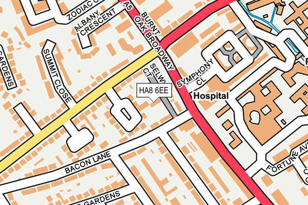 HA8 6EE map - OS OpenMap – Local (Ordnance Survey)