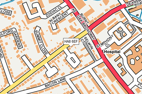 HA8 6EF map - OS OpenMap – Local (Ordnance Survey)