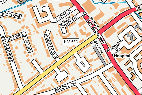 HA8 6EG map - OS OpenMap – Local (Ordnance Survey)