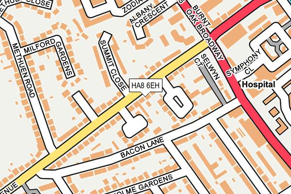 HA8 6EH map - OS OpenMap – Local (Ordnance Survey)