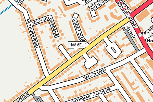 HA8 6EL map - OS OpenMap – Local (Ordnance Survey)