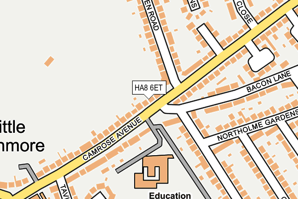 HA8 6ET map - OS OpenMap – Local (Ordnance Survey)