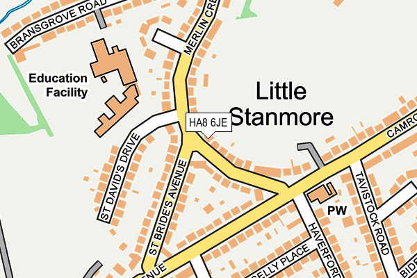 HA8 6JE map - OS OpenMap – Local (Ordnance Survey)