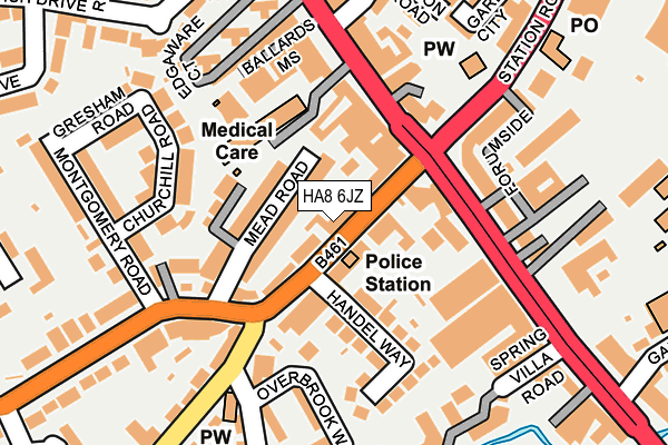 HA8 6JZ map - OS OpenMap – Local (Ordnance Survey)