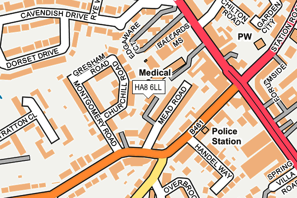 HA8 6LL map - OS OpenMap – Local (Ordnance Survey)