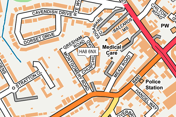 HA8 6NX map - OS OpenMap – Local (Ordnance Survey)