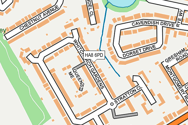 HA8 6PD map - OS OpenMap – Local (Ordnance Survey)