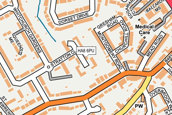 HA8 6PU map - OS OpenMap – Local (Ordnance Survey)