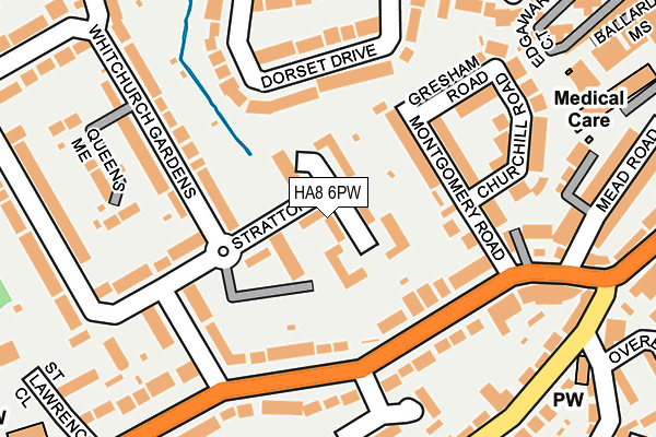 HA8 6PW map - OS OpenMap – Local (Ordnance Survey)