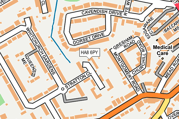 HA8 6PY map - OS OpenMap – Local (Ordnance Survey)