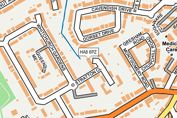 HA8 6PZ map - OS OpenMap – Local (Ordnance Survey)