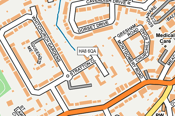 HA8 6QA map - OS OpenMap – Local (Ordnance Survey)