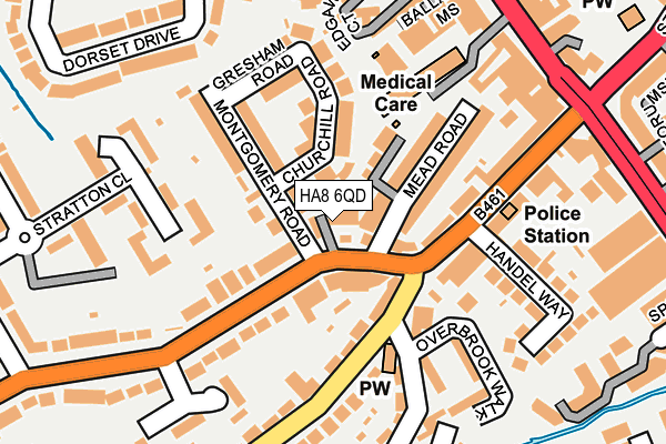 HA8 6QD map - OS OpenMap – Local (Ordnance Survey)