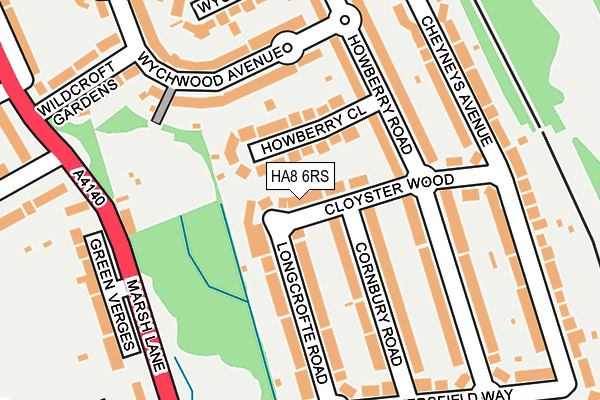 HA8 6RS map - OS OpenMap – Local (Ordnance Survey)