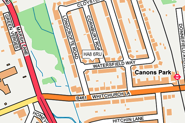 HA8 6RU map - OS OpenMap – Local (Ordnance Survey)