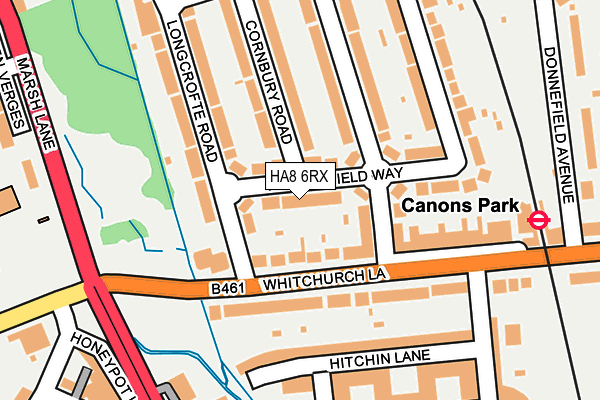 HA8 6RX map - OS OpenMap – Local (Ordnance Survey)