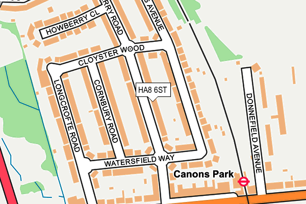 HA8 6ST map - OS OpenMap – Local (Ordnance Survey)