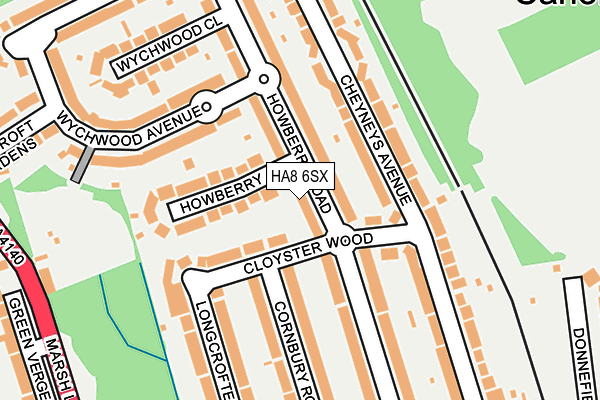 HA8 6SX map - OS OpenMap – Local (Ordnance Survey)