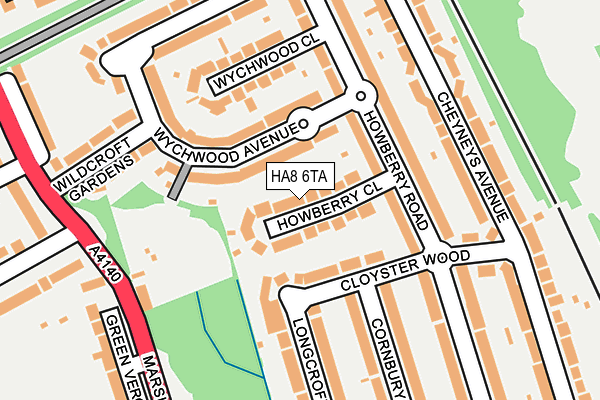HA8 6TA map - OS OpenMap – Local (Ordnance Survey)