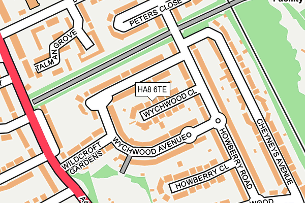 HA8 6TE map - OS OpenMap – Local (Ordnance Survey)