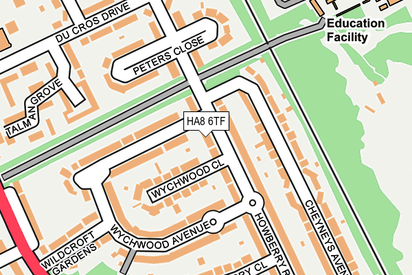 HA8 6TF map - OS OpenMap – Local (Ordnance Survey)