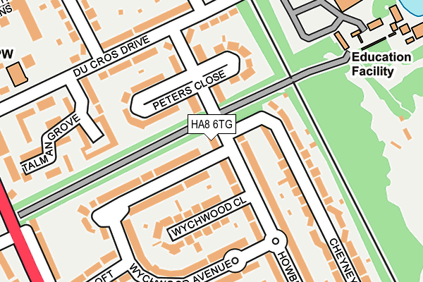 HA8 6TG map - OS OpenMap – Local (Ordnance Survey)