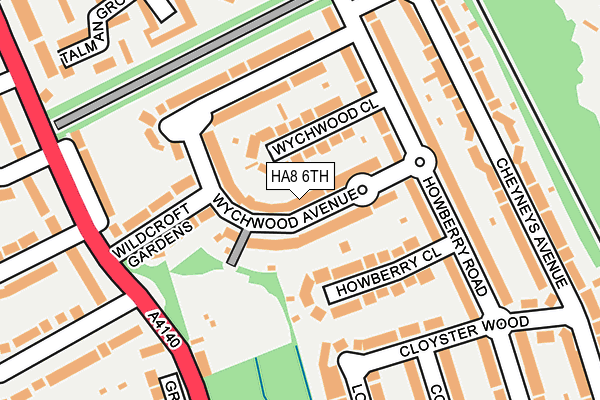 HA8 6TH map - OS OpenMap – Local (Ordnance Survey)