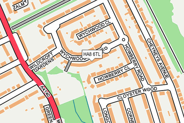 HA8 6TL map - OS OpenMap – Local (Ordnance Survey)