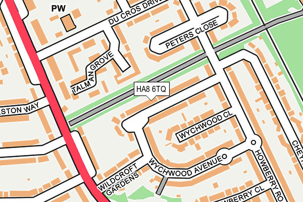 HA8 6TQ map - OS OpenMap – Local (Ordnance Survey)