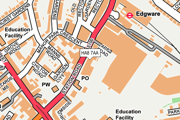 HA8 7AA map - OS OpenMap – Local (Ordnance Survey)