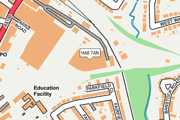 HA8 7AN map - OS OpenMap – Local (Ordnance Survey)