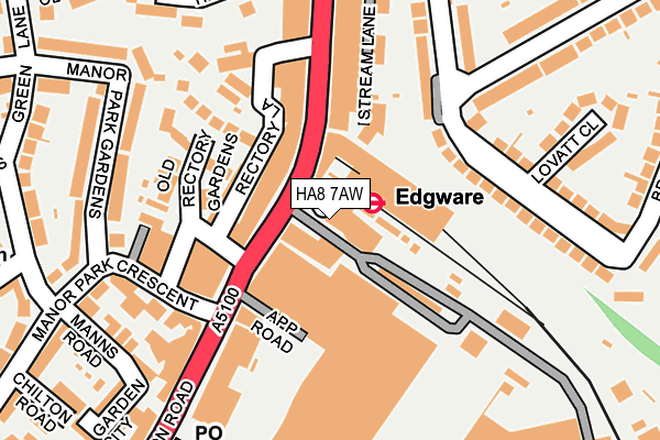 HA8 7AW map - OS OpenMap – Local (Ordnance Survey)