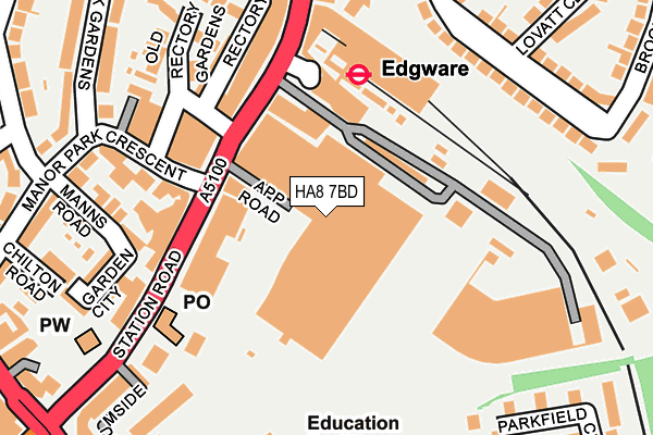 HA8 7BD map - OS OpenMap – Local (Ordnance Survey)