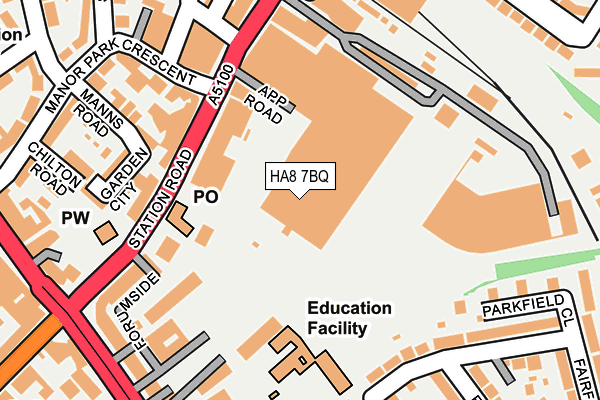 HA8 7BQ map - OS OpenMap – Local (Ordnance Survey)