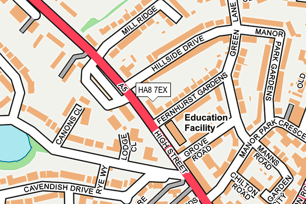 HA8 7EX map - OS OpenMap – Local (Ordnance Survey)
