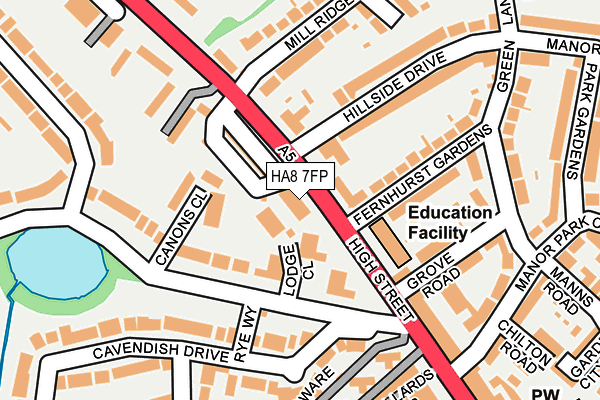 HA8 7FP map - OS OpenMap – Local (Ordnance Survey)